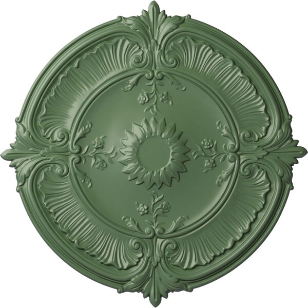 Ekena Millwork Attica Acanthus Leaf Ceiling Medallion (Canopies up to 3 1/4"), 30 1/8"OD x 1 1/2"P, Athenian Green CM30ATAGF - main